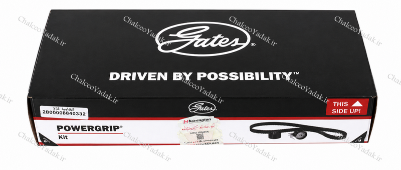 کیت تسمه تایم پژو 206 تیپ 2 و 3 ، پژو 207 ( TU3 )  پاورگریپ ( GATES ) اصلی با لیبل هرینگتون